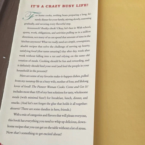 The Pioneer Woman: Ree Drummond Cookbook - “Come and Get It!” - Picture 4 of 7